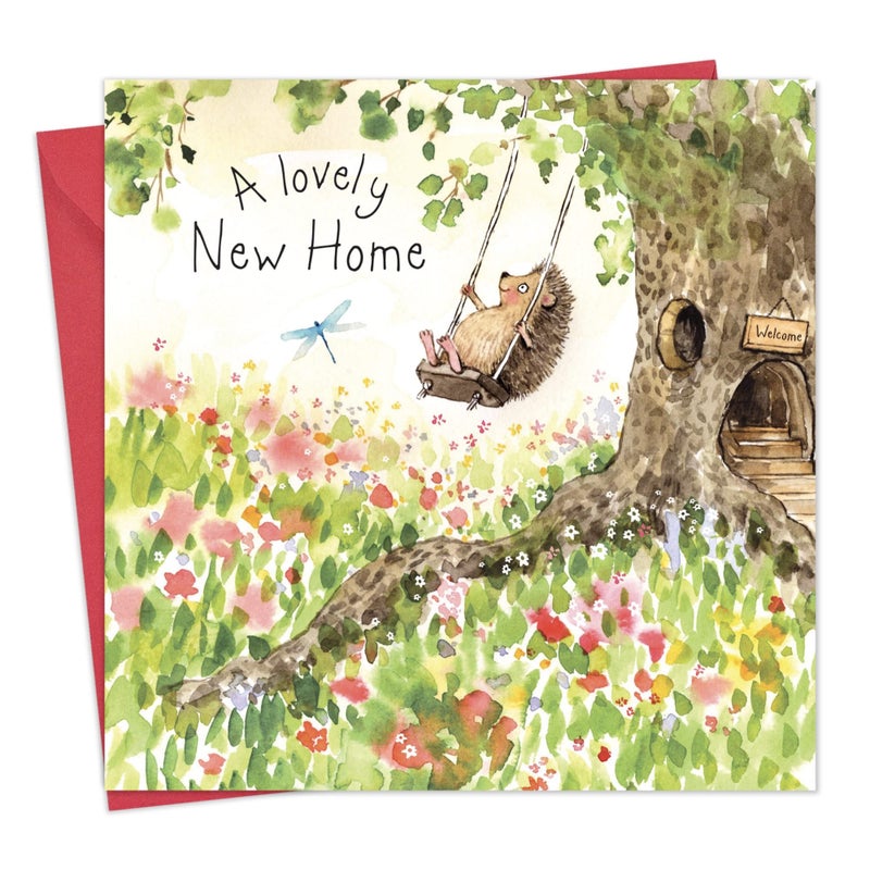 Twizler New Home Card with Cute Hedgehog â€“ Card for New Home - Congratulations Card â€“ Good Luck Card - Cute Card â€“ New Home Gifts â€“ New House Card â€“ New Home Cards for Couple - Image 1